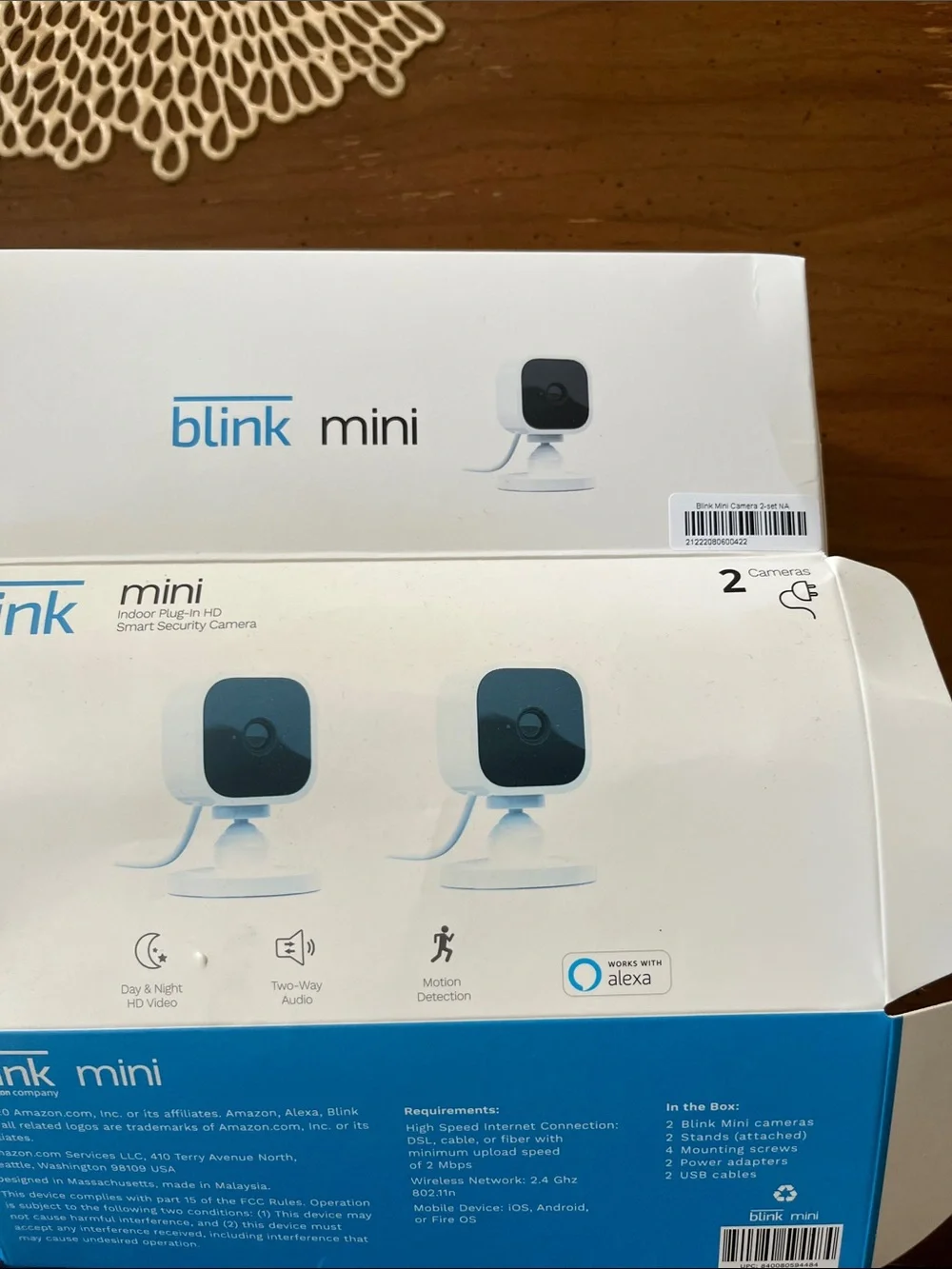 Blink Mini Security Camera Box - White/Blue Packaging